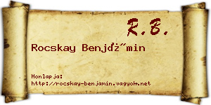 Rocskay Benjámin névjegykártya